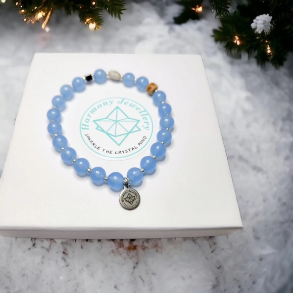 6 mm Aquamarine Quartz Bracelet - Picture 1 of 4